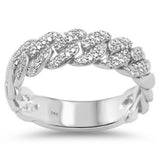 .38ct G SI 14K White Gold Men's Diamond Cuban Ring Size 10