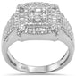 <span style="color:purple">SPECIAL!</span> .95ct G SI 10K White Gold Baguette & Round Diamond Men's Ring Size 10