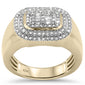 <span>DIAMOND  CLOSEOUT! </span>.76ct G SI 10KT Yellow Gold Baguette & Round Diamond Men's Ring Size 10