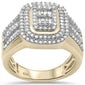 <span>DIAMOND  CLOSEOUT! </span>1.22ct G SI 10KT Yellow Gold Baguette & Round Diamond Men's Ring Size 6.5