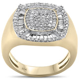 <span>DIAMOND CLOSEOUT! </span>1.03ct G SI 10KT Yellow Gold Baguette & Round Diamond Men's Ring Size 10