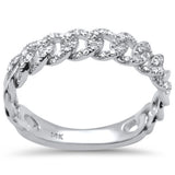 .25ct G SI 14K White Gold  Diamond Cuban Ring Size 6.5