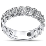 .33ct G SI 14KT White Gold  Diamond Ladies Cuban Ring Size 6.5