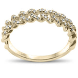 .20ct G SI 14KT Yellow Gold Diamond Ladies Cuban Ring Size 6.5