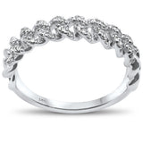 .20ct G SI 14KT White Gold  Diamond Ladies Cuban Ring Size 6.5