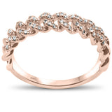 .20ct G SI 14KT Rose Gold Diamond Ladies Cuban Ring Size 6.5