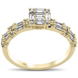 .62ct G SI 14K Yellow Gold Baguette & Round Diamond Ring Size 6.5