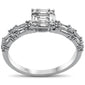 <span style="color:purple">SPECIAL!</span> .61ct G SI 14K White Gold Baguette & Round Diamond Ring Size 6.5