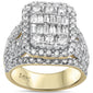 <span>DIAMOND  CLOSEOUT! </span>3.97ct G SI 14K Yellow Gold Baguette & Round Diamond Ring Size 7