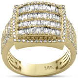 <span>DIAMOND CLOSEOUT! </span> 1.97ct G SI 14K Yellow Gold Baguette & Round Diamond Men's Ring Size 10