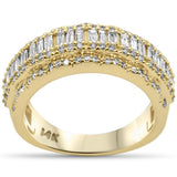 1.47ct G SI 14K Yellow Gold Round & Baguette Diamond Men's Band Ring Size 10