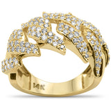 1.90ct G SI 14K Yellow Gold Diamond Cuban Men's Band Ring Size 10
