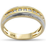 <span>DIAMOND CLOSEOUT! </span>.24ct G SI 10K Yellow Gold Diamond Men's Band Ring Size 10