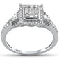 <span style="color:purple">SPECIAL!</span> .50ct G SI 14K White Gold Round & Baguette Diamond Engagement Ring Size 6.5