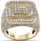 <span>DIAMOND  CLOSEOUT! </span>> 5.18ct G SI 14K Yellow Gold Round & Baguette Diamond Men's Ring Size 10