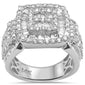 <span>DIAMOND  CLOSEOUT! </span> 3.31ct G SI 14K White Gold Diamond Round & Baguette Men's Ring Band Size 10