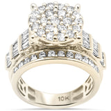 1.97ct G SI 10K Yellow Gold Diamond Round & Baguette Ring Size 6.5