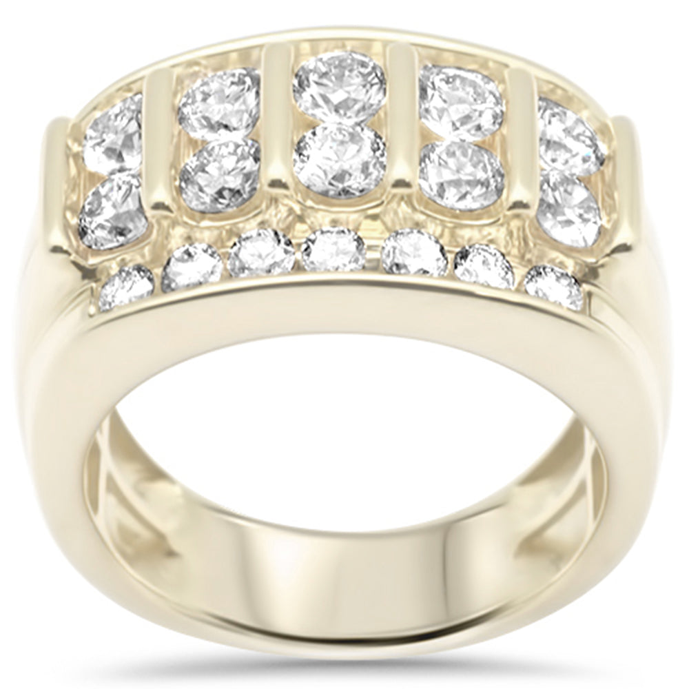 <span>DIAMOND  CLOSEOUT! </span> 3.05ct G SI 10K Yellow Gold Diamond Men's Ring Size 10