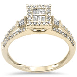 <span style="color:purple">SPECIAL!</span> .33ct G SI 14K Yellow Gold Diamond Round & Baguette Ring Size 6.5