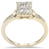 <span>DIAMOND CLOSEOUT! </span>.20ct G SI 14K Yellow Gold Diamond Round & Baguette Ring Size 6.5