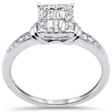 .20ct G SI 14K White Gold Diamond Round & Baguette Ring Size 6.5