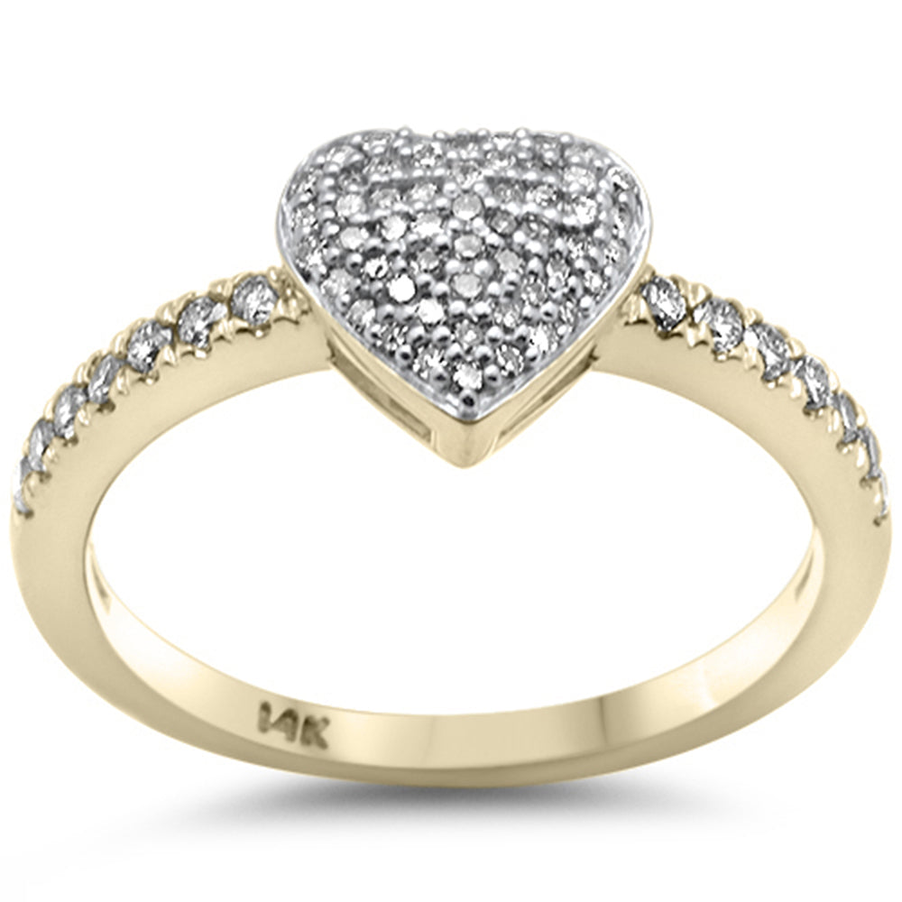 <span style="color:purple">SPECIAL!</span> .34ct G SI 14K Yellow Gold Diamond Heart Shaped Ring Size 6.5