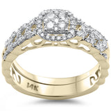 .47ct G SI 14K Yellow Gold Diamond 2pcs Engagement Ring Bridal Set Size 6.5