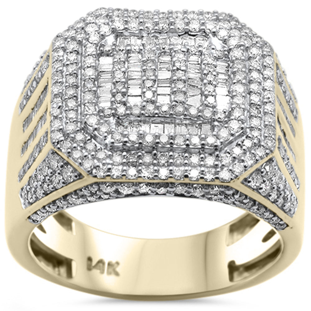 <span>DIAMOND  CLOSEOUT! </span> 2.00ct G SI 14K Yellow Gold Diamond Round & Baguette Men's Ring size 10