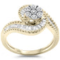 <span style="color:purple">SPECIAL!</span> .34ct G SI 14K Yellow Gold Diamond Round & Baguette Ring Size 6.5