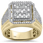 <span style="color:purple">SPECIAL!</span> 1.40ct G SI 14K Yellow Gold Diamond Round & Baguette Men's Ring Size 10