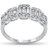 <span>DIAMOND CLOSEOUT! </span>.93ct G SI 14K White Gold Diamond Round & Baguette Engagement Ring Size 6.5