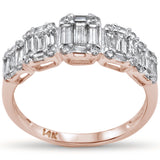 <span>DIAMOND CLOSEOUT! </span>.86ct G SI 14K Rose Gold Diamond Round & Baguette Engagement Ring Size 6.5
