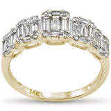 .85ct G SI 14K Yellow Gold Diamond Round & Baguette Engagement Ring Size 6.5
