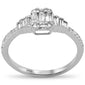 <span style="color:purple">SPECIAL!</span>.49ct G SI 14K White Gold Diamond Round & Baguette Engagement Ring Size 6.5