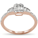 <span>DIAMOND CLOSEOUT! </span>.47ct G SI 14K Rose Gold Diamond Round & Baguette Engagement Ring Size 6.5
