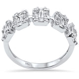 .86ct G SI 14K White Gold Diamond Round & Baguette Ring Size 6.5