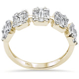 .93ct G SI 14K Yellow Gold Diamond Round & Baguette Ring Size 6.5