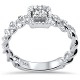 .28ct G SI 14K White Gold Diamond Round & Baguette Ring