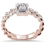 .29ct G SI 14K Rose Gold Diamond Round & Baguette Ring