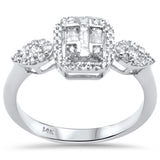 <span>DIAMOND CLOSEOUT! </span>.48ct G SI 14K White Gold Diamond Round & Baguette Engagement Ring