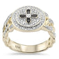 <span style="color:purple">SPECIAL!</span> .46ct G SI 10K Yellow Gold Diamond Cuban Link Men's Ring Band Size 10