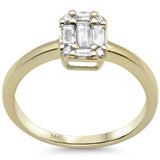.38ct G SI 14K Yellow GoldRound & Baguette Diamond Engagement Ring