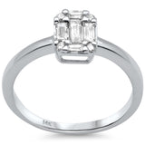 <span>DIAMOND CLOSEOUT! </span>.38ct G SI 14K White Gold Round & Baguette Diamond Engagement Ring