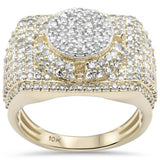 2.75ct G SI 10K Yellow Gold Hip Hop Men's Diamond Ring Band Size 10