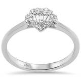 <span>DIAMOND CLOSEOUT! </span>.14ct G SI 14K White Gold Round & Baguette Diamond Engagement Ring