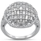 <span style="color:purple">SPECIAL!</span>1.04ct G SI 14K White Gold Round & Baguette Diamond Engagement Ring