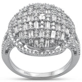 1.04ct G SI 14K White Gold Round & Baguette Diamond Engagement Ring