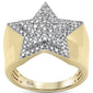 <span>DIAMOND  CLOSEOUT! </span> 1.11ct G SI 10K Yellow Gold Star Shaped Hip Hop Men's Diamond Ring Band