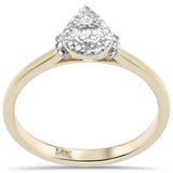 .16ct G SI 14K Yellow Gold Heart Shaped Round & Baguette Diamond Engagement Ring