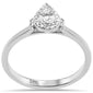 <span style="color:purple">SPECIAL!</span> .16ct G SI 14K White Gold Heart Shaped Round & Baguette Diamond Engagement Ring